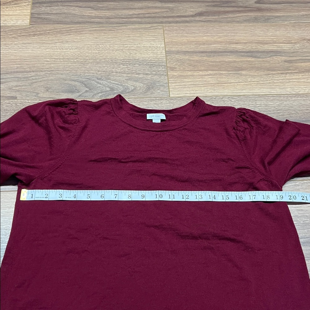 J. Jill Merino Wool Sweater Long Sleeve in Burgundy Size Large - Picture 7 of 9